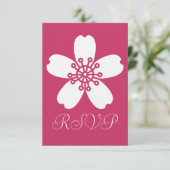 Charming Sakura in Raspberry RSVP Card Karte (Stehend Vorderseite)