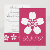 Charming Sakura in Raspberry RSVP Card Karte (Vorne/Hinten)