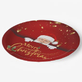 Charming Santa Claus Frohe Weihnachtsfest Pappteller (Schrägansicht)