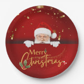 Charming Santa Claus Frohe Weihnachtsfest Pappteller (Vorderseite)