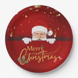 Charming Santa Claus Frohe Weihnachtsfest Pappteller