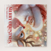 Charming Santa Claus Rudolph Personalized Kids Gif Puzzle (Horizontal)