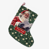 Charming Santa Claus Strumpf Personalisiert Classi Großer Weihnachtsstrumpf (Vorderansicht (hängend))