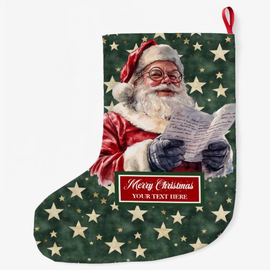 Charming Santa Claus Strumpf Personalisiert Classi Großer Weihnachtsstrumpf (Rückseite)