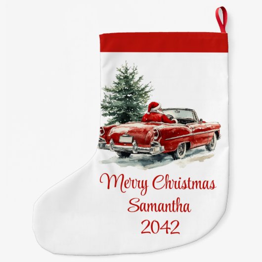 Charming Santa Claus Traditional Festive Stocking Großer Weihnachtsstrumpf (Rückseite)