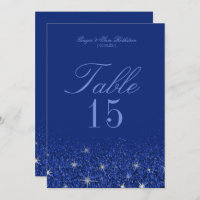 Charming Sapphire Glitz Glitzer Tischnummer Cards