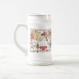Charming Scandinavian Folk Christmas Bierglas