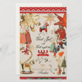 Charming Scandinavian Folk Christmas Wallpaper – V Briefpapier (Vorne/Hinten)