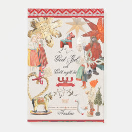 Charming Scandinavian Folk Christmas Wallpaper – V Post-it Klebezettel