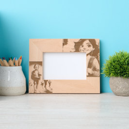 Charming Schoolgirl and Boy - Whimsical Classroom Geätzte Rahmen