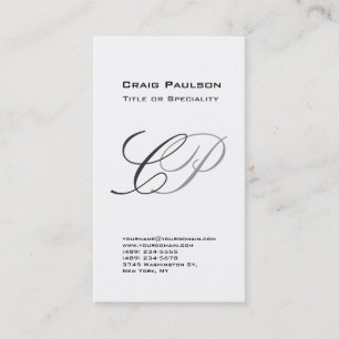 Charming Schwarz-weiß Gray Monogram Business Card Visitenkarte