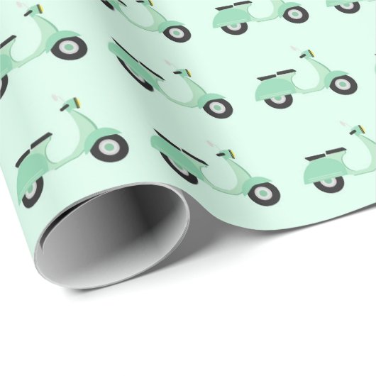 Charming Scooter Parade Geschenkpapier (Rolleneckpunkt)