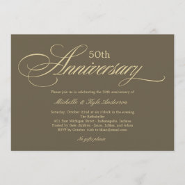 Charming Script Anniversary Einladung - Golden