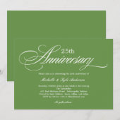 Charming Script Anniversary Einladung - Green (Vorne/Hinten)
