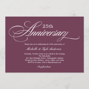 Charming Script Anniversary Einladung - Lila