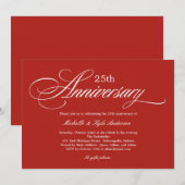 Charming Script Anniversary Einladung - Rot (Vorne/Hinten)