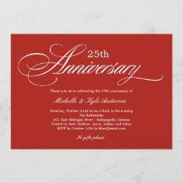 Charming Script Anniversary Einladung - Rot