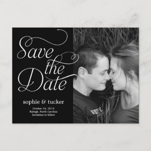 Charming-Script-Save the Date-Karte Ankündigungspostkarte