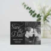 Charming-Script-Save the Date-Karte Ankündigungspostkarte (Stehend Vorderseite)