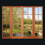 Charming Serene English Cotswolds Landschaft Poster<br><div class="desc">Charmante Cotswolds Landschaft.Genießen Sie diesen Ausblick jeden Tag! Diese schöne Szene ist von einem offenen Fenster gerahmt und vermittelt den Eindruck, durch ein echtes Fenster zu blicken, um den Blick auf die Landschaft dahinter zu genießen. Pumpkin und Lancelot genießen auch die Aussicht vor dem Beginn ihres geschäftigen Tages. Viel Spaß!...</div>