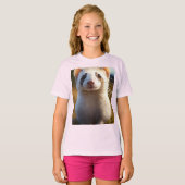 Charming Silver Ferret Kids's Basic T - Shirt (Vorne ganz)