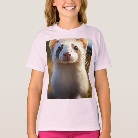 Charming Silver Ferret Kids's Basic T - Shirt (Vorderseite)