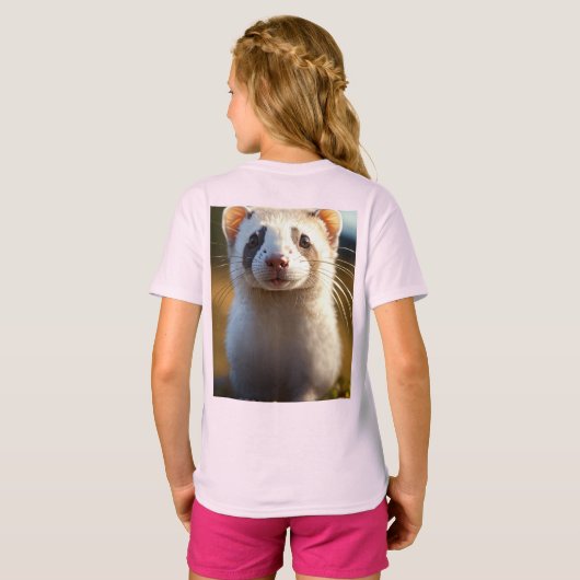 Charming Silver Ferret Kids's Basic T - Shirt (Schwarz voll)