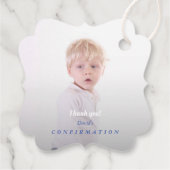 Charming Simple Boy Foto Confirmation Geschenkanhänger (Rückseite)