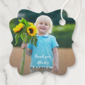 Charming Simple Boy Foto Taufe Geschenkanhänger (Rückseite)