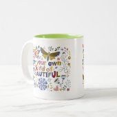 Charming Simple Message Delightful Nature Quote Zweifarbige Tasse (Vorderseite Links)