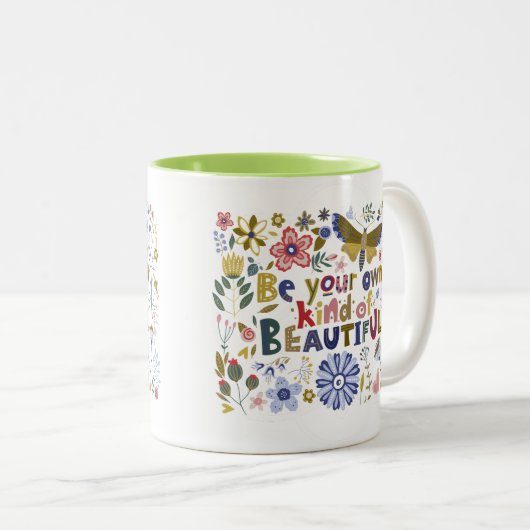 Charming Simple Message Delightful Nature Quote Zweifarbige Tasse (VorderseiteRechts)
