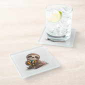 Charming Sloth Glasuntersetzer (Schrägansicht)