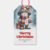 Charming Snowman Kids Gift Tag Personalized Xmas Geschenkanhänger (Vorderseite)