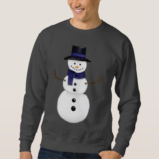 Charming Snowman Men's Dark Grey Sweatshirt (Vorderseite)