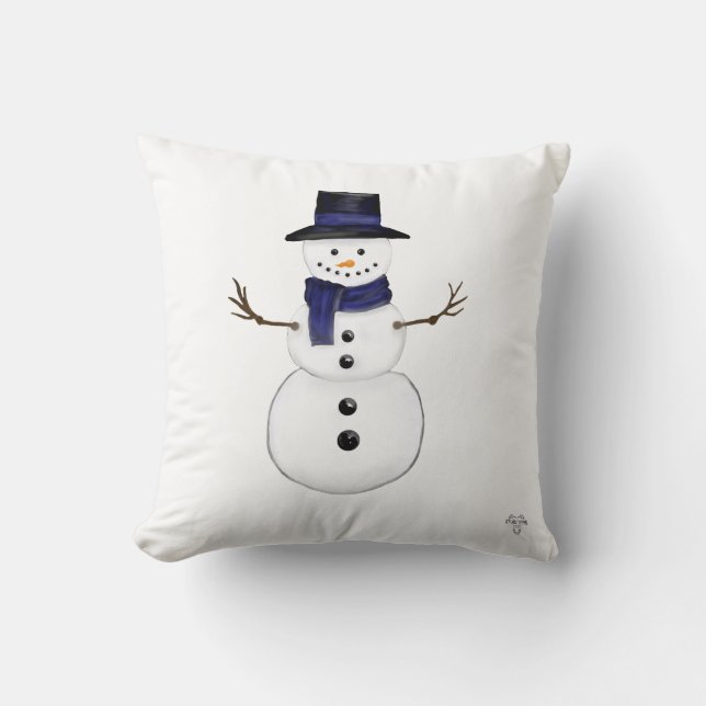 Charming Snowman Throw Pillow Kissen (Vorderseite)