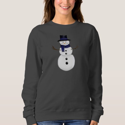 Charming Snowman Women's Dark Grey Sweatshirt (Vorderseite)