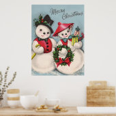 Charming Snowmen Couple Poster (Küche)