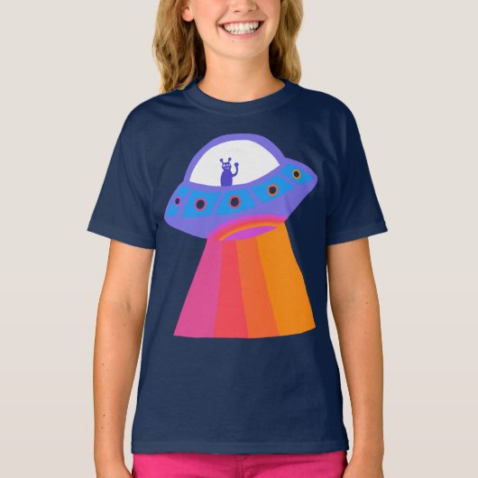 Charming Space Außerirdischen Martians UFO Niedlic T-Shirt (Vorderseite)