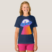 Charming Space Außerirdischen Martians UFO Niedlic T-Shirt (Vorne ganz)
