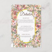 Charming Spring Floral Wedding Details Card Begleitkarte (Vorderseite)