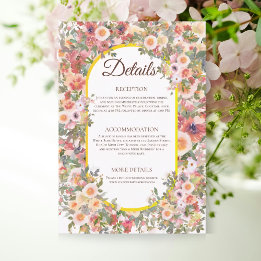 Charming Spring Floral Wedding Details Card Begleitkarte