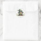 Charming Spring Klee & Gnom Runder Aufkleber (Tasche)