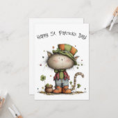 Charming St. Patrick’s Day Cat & Pot of Gold Flat Karte (Vorderseite/Rückseite Beispiel)