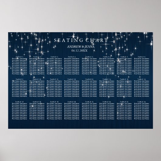 Charming Star Struck Wedding - 24 Tabelle Poster (Vorne)