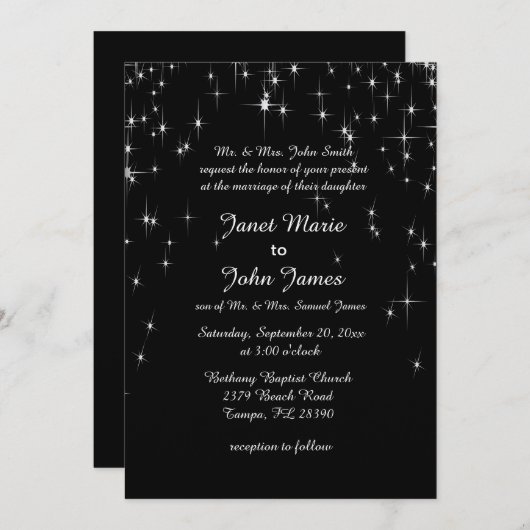 Charming Star Struck Wedding | DIY Color Einladung (Vorne/Hinten)