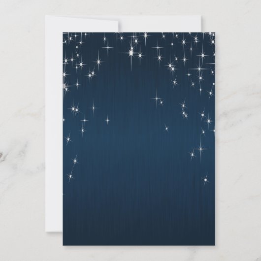 Charming Star Struck Wedding | Navy Blue Einladung (Rückseite)