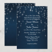 Charming Star Struck Wedding | Navy Blue Einladung (Vorne/Hinten)