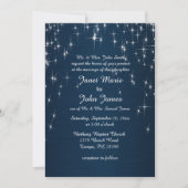 Charming Star Struck Wedding | Navy Blue Einladung (Vorderseite)