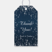 Charming Star Struck Wedding | Navy Blue Geschenkanhänger (Rückseite)