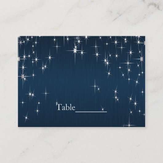 Charming Star Struck Wedding | Navy Blue Platzkarte (Vorderseite)